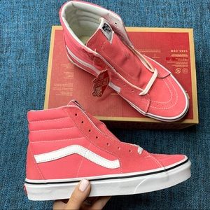 NWOT Vans Sk8-Hi Strawberry Pink & White Sneakers